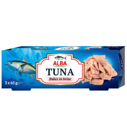 Тунець Шматочками у власному соку ж/б 3х65 г/16 шт ТМ ALBA FOOD