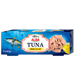 Тунець Шматочками в олії ж/б 3х65 г/16 шт ТМ ALBA FOOD