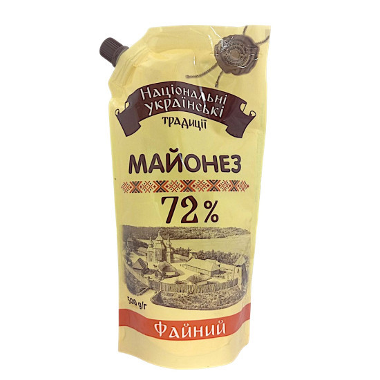 Майонез "Файный" 72% дой-пак 500 г/20 шт ТМ НУТ