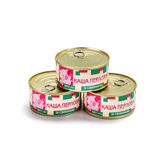 Консерва мясная "Каша перловая со свининой" 325г ТМ "Пятачок" Тушонка