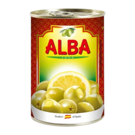 Оливки 320/360 фаршированные Лимоном ж/б 300 мл / 12 шт. ТМ ALBA FOOD
