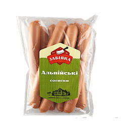 Сосиски Альпійські  (газ 0,55 кг) ТМ "Забіяка"