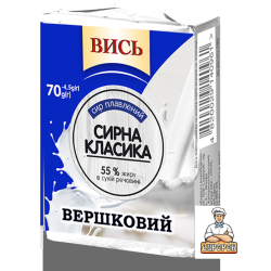 Сир плавленний Вершковий 35% пс ТМ Вись 70г / 36 шт брикет Регал