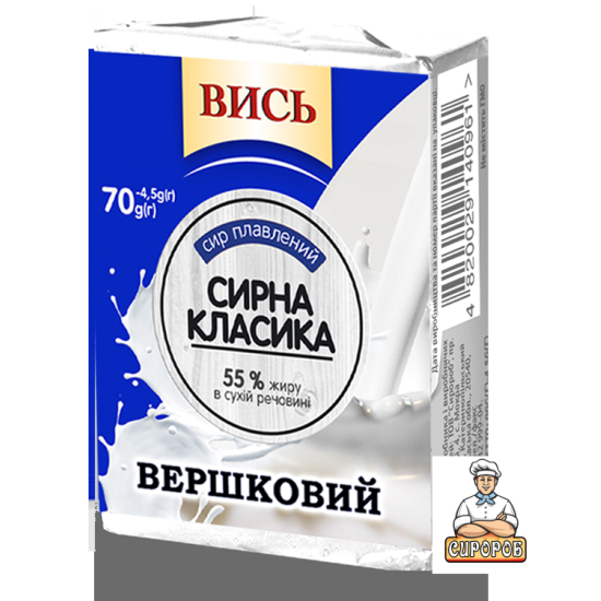 Сир плавленний Вершковий 35% пс ТМ Вись 70г / 36 шт брикет Регал