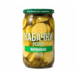 Консерва Кабачки мариновані (с/б) 0,9 л. / 6 шт кт ТМ "Бабусі Марусі"