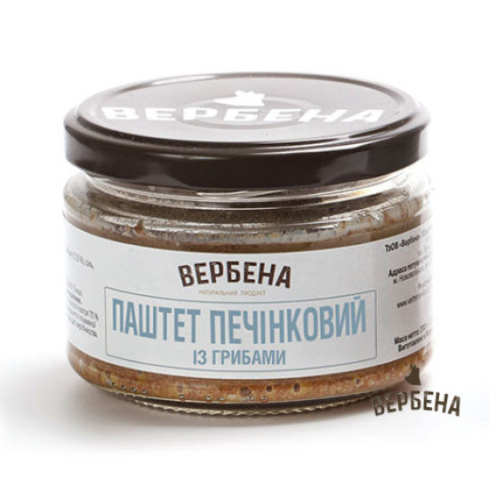 Консерва Паштет печінковий із грибами СКО 0,2 / TWIST / 6 шт кт ТМ Вербена