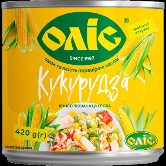 Кукуруза сахарная консервированная ж/б 420 г / 12 шт Олис
