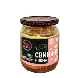 Консерва Свіжина Селянська (склобанка) 500 г / 6 шт кт ТМ "Тернопільський м'ясокомбінат"