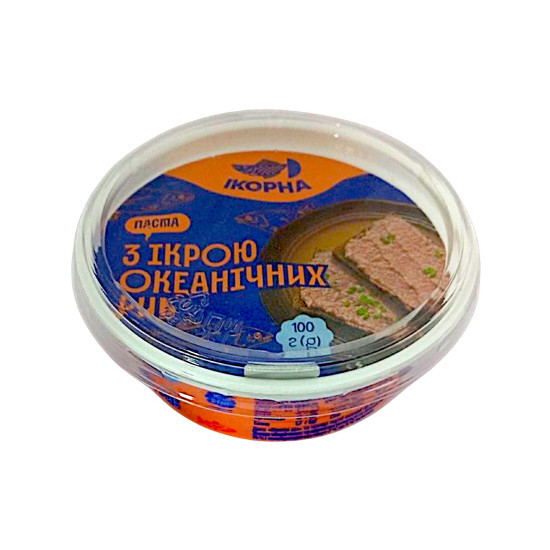 Паста з ікрою океанічних риб 100 г / 24 шт ТМ "ІКОРНА"