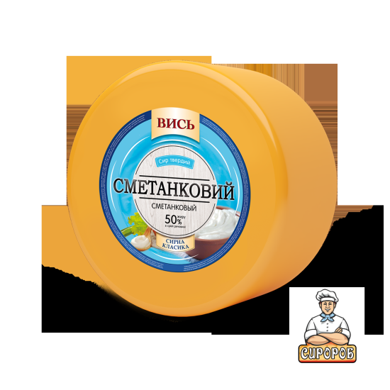 Сыр твердый "Сливочный" 50% 2 кг ст ТМ Вись квадрат