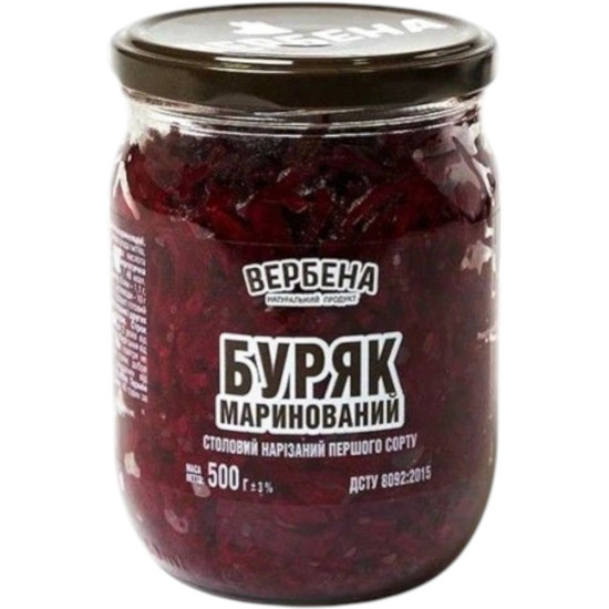 Консерва Буряк маринований  0,5 / TWIST OFF / 6 шт кт ТМ Вербена