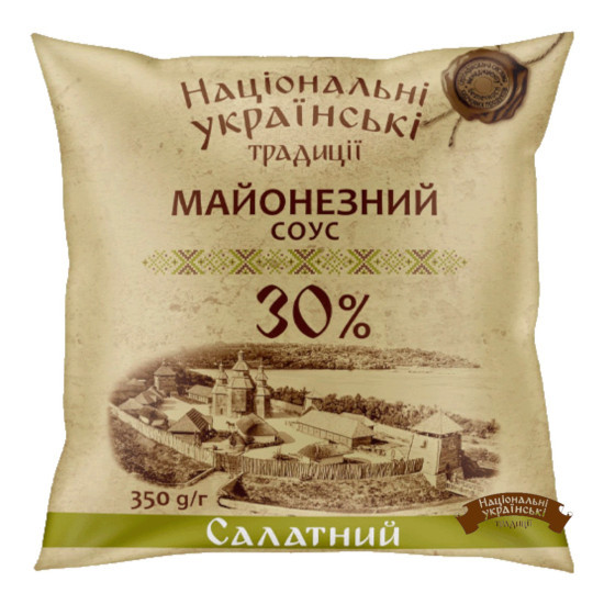 "Майонезный соус "Салатный" 30% фил-пак 0,35 кг/33 шт ТМ НУТ