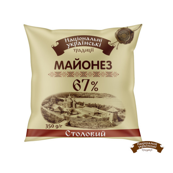 "Майонез "Столовый 67%" фил-пак 0,300 кг / 38 шт ТМ НУТ