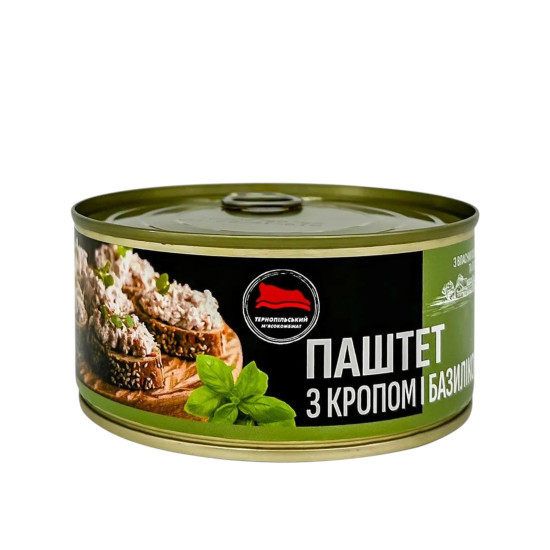 Консерва Паштет з кропом і базиліком (ж/б) 225 г / 12 шт кт ТМ "Тернопільський м'ясокомбінат"