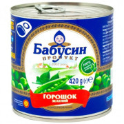 Горошок консервований ж/б 420 г / 12 шт кт ТМ Бабусин продукт