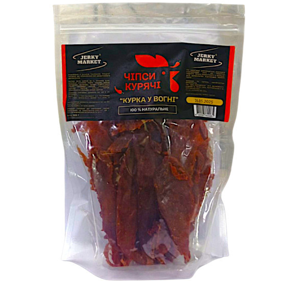 "Чипсы куриные Курица в огне ZIP-пакет ТМ JERKY MARKET 0,5кг/3кг