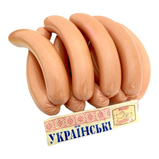 Сосиска УКРАИНСКАЯ вареная 1/с 0,6 кг ТМ Моя колбаска