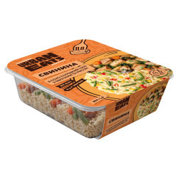 Свинина в соусі солодкий чилі з овочами та рисом 300 г / 4 шт ТМ Мясторія