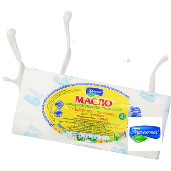 Масло крестьянское 0,400 кг 73% пергамент, шт